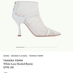 White laced high heels